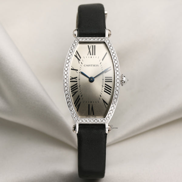 Cartier 18K White Gold Diamod Bezel Second Hand Watch Collectors 1