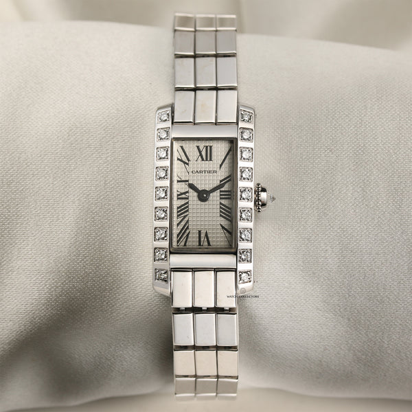 Cartier 18K White Gold Diamond Bezel Second Hand Watch Collectors 1