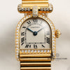 Cartier 18K Yellow Gold Diamond Bezel Shoulders Second Hand Watch Collectors 2