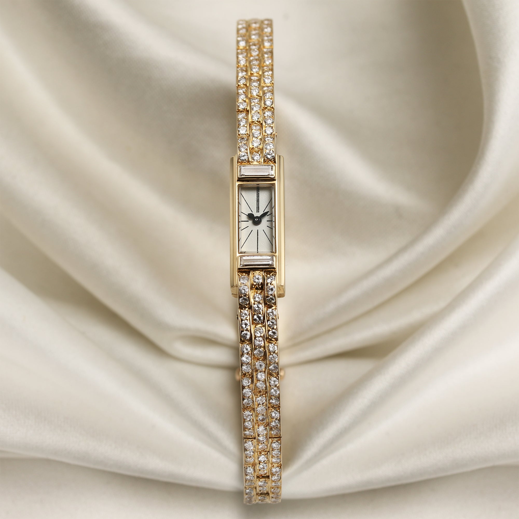 Cartier 18K Yellow Gold Diamond Second Hand Watch Collectors 1