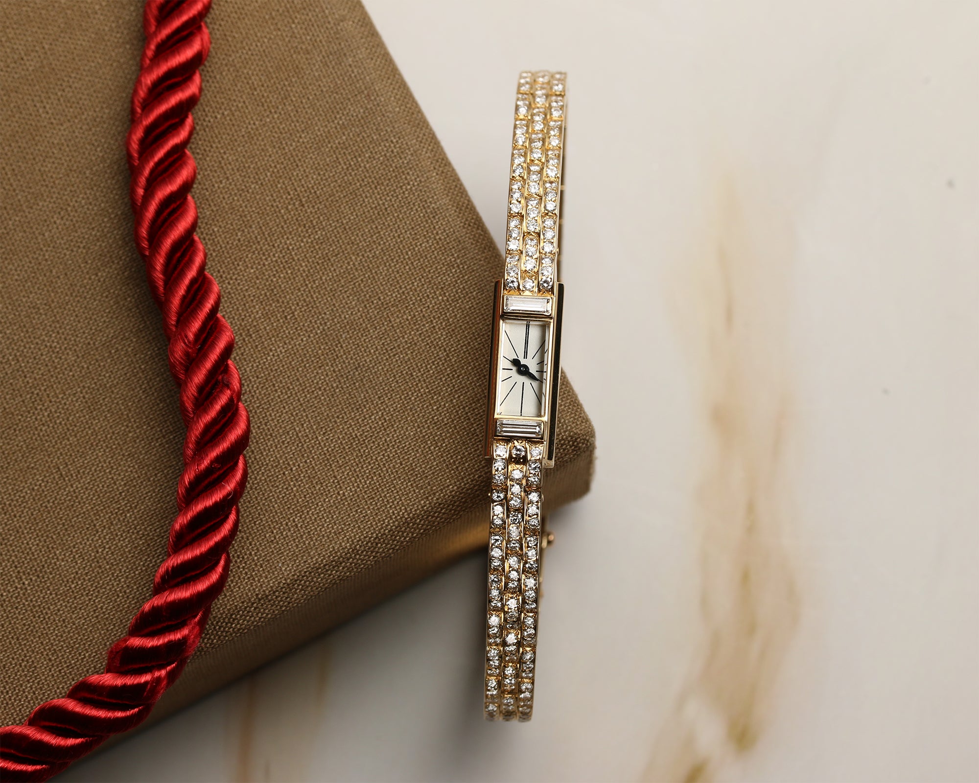 Cartier 18K Yellow Gold Diamond Second Hand Watch Collectors 3
