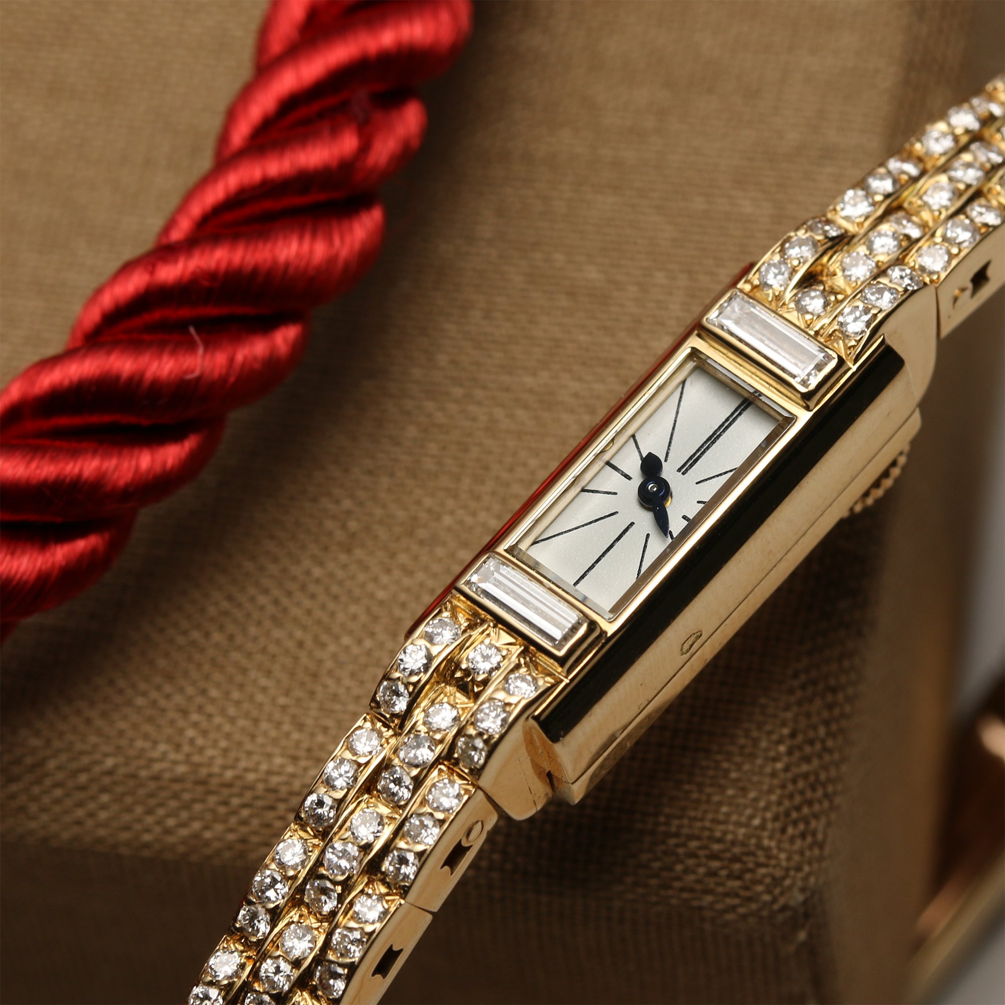 Cartier 18K Yellow Gold Diamond Second Hand Watch Collectors 4