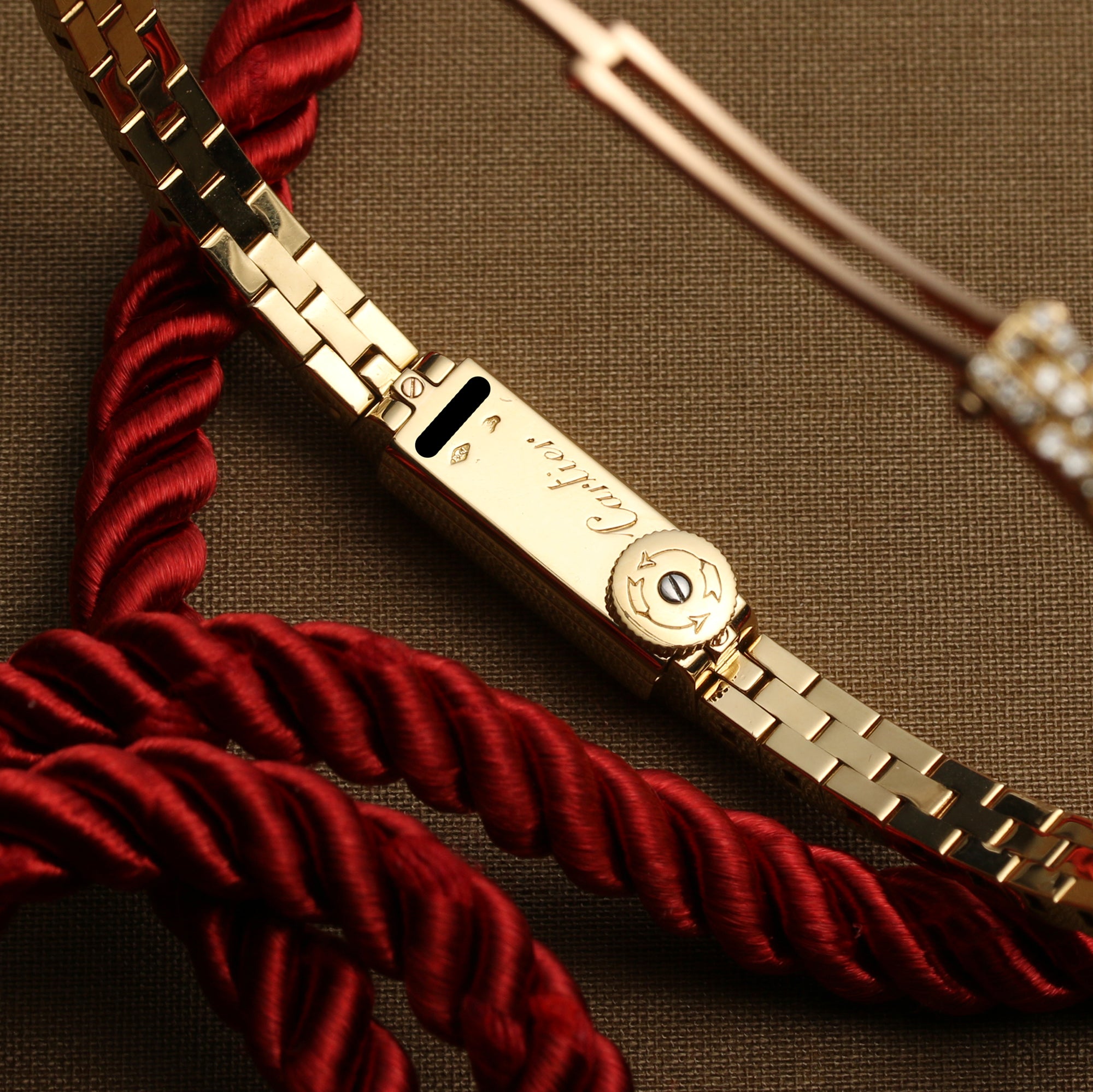Cartier 18K Yellow Gold Diamond Second Hand Watch Collectors 5