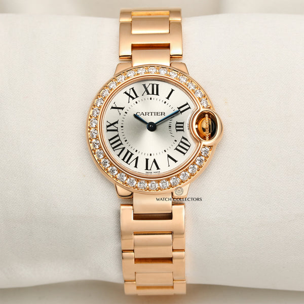 Cartier Ballon Bleu 18K Rose Gold Diamond Bezel Second Hand Watch Collectors 1