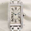 Cartier Ladies Tank Americaine Diamond Bezel 18K White Gold Second Hand Watch Collectors 2