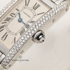 Cartier Ladies Tank Americaine Diamond Bezel 18K White Gold Second Hand Watch Collectors 5