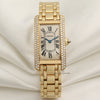 Cartier-Lady-Tank-Americaine-18K-Yellow-Gold-Diamond-Bezel-Second-Hand-Watch-Collectors-1