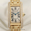 Cartier Lady Tank Americaine 18K Yellow Gold Diamond Bezel Second Hand Watch Collectors 2