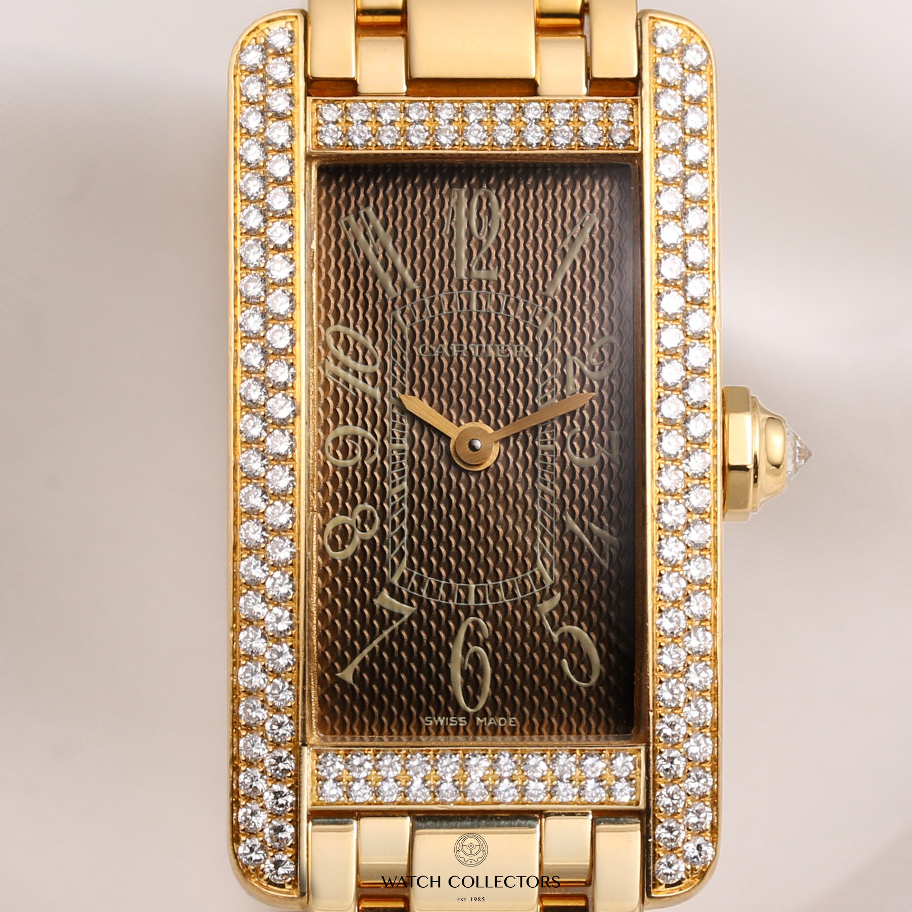 Cartier-Lady-Tank-Americaine-Diamond-Bezel-18K-Yellow-Gold-Second-Hand-Watch-Collectors-2