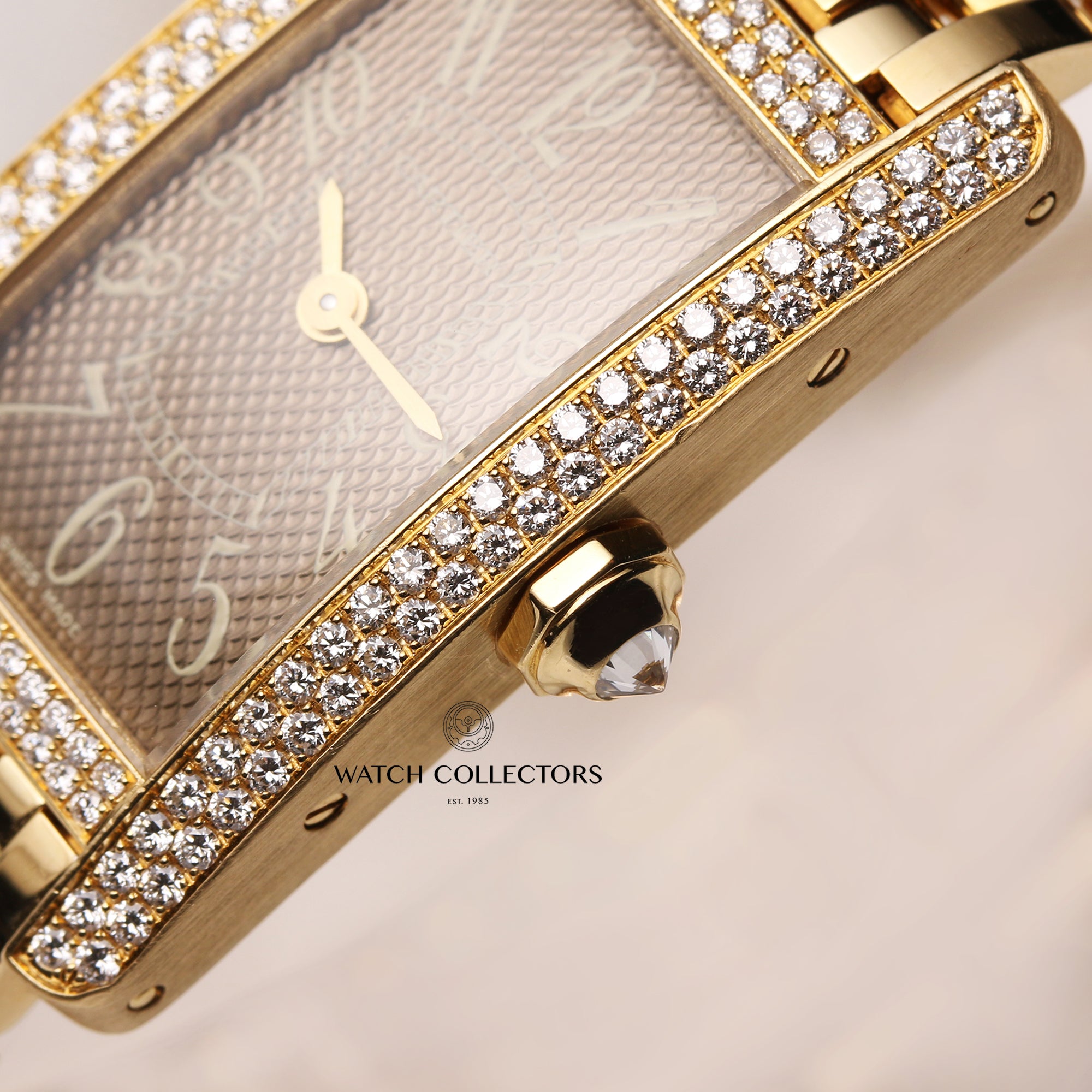 Cartier-Lady-Tank-Americaine-Diamond-Bezel-18K-Yellow-Gold-Second-Hand-Watch-Collectors-5