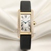 Cartier Lady Tank Americaine Double Row Diamond Bezel 18K Yellow Gold Second Hand Watch Collectors 1