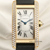 Cartier Lady Tank Americaine Double Row Diamond Bezel 18K Yellow Gold Second Hand Watch Collectors 2