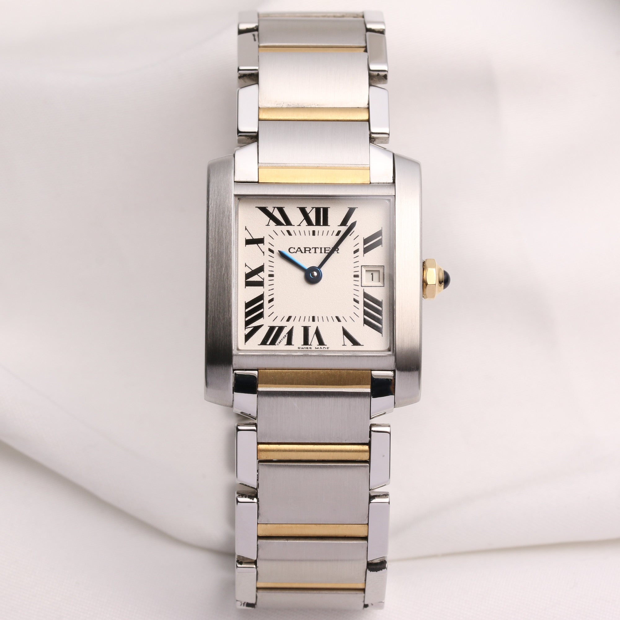 Cartier Midsize Tank Francaise 2465 Steel & Gold – Watch Collectors