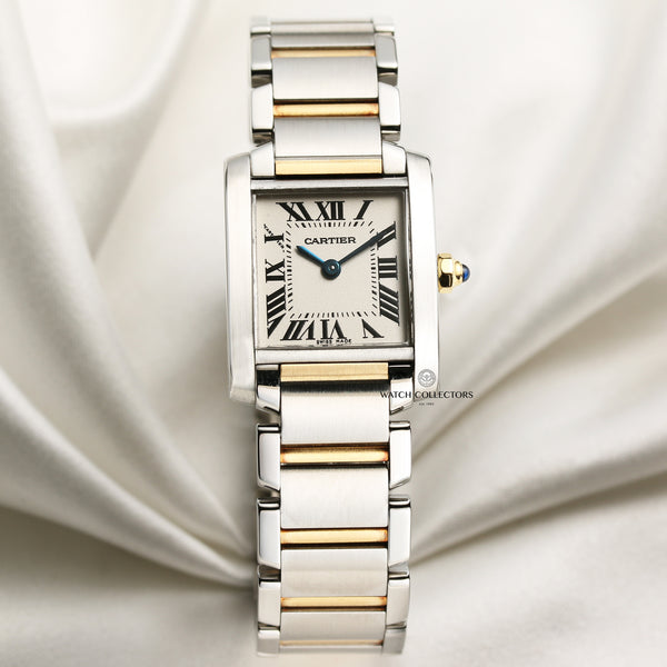 Cartier Midsize Tank Francaisse 2384 Steel & Gold Second Hand Watch Collectors 1