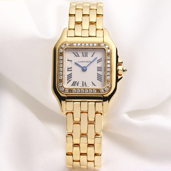 Cartier Panthere 18K Yellow Gold Diamond Second Hand Watch Collectors 1