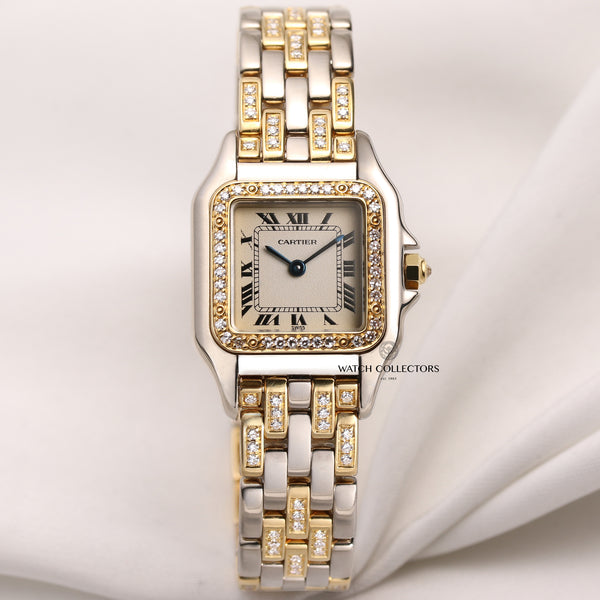 Cartier-Panthere-18K-Yellow-White-Gold-Diamond-Bezel-Bracelet-Second-Hand-Watch-Collectors-1
