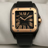 Cartier Santos 18K Rose Gold Black Second Hand Watch Collectors 1