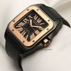 Cartier Santos 18K Rose Gold Black Second Hand Watch Collectors 3