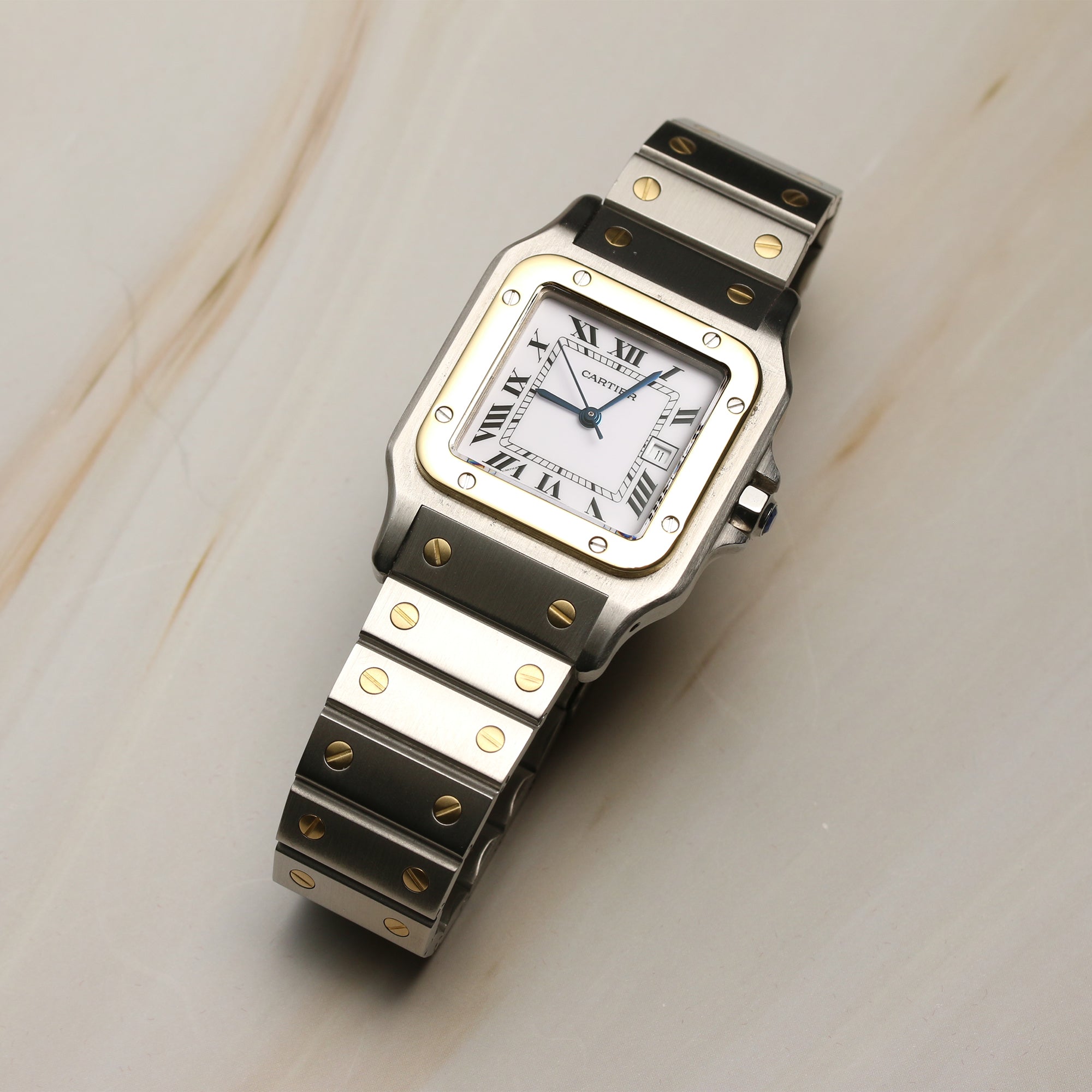 Cartier Santos Gents Steel & Gold Second Hand Watch Collectors 3