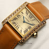 Cartier Tank 18K Yellow Gold Diamond Second Hand Watch Collectors 4