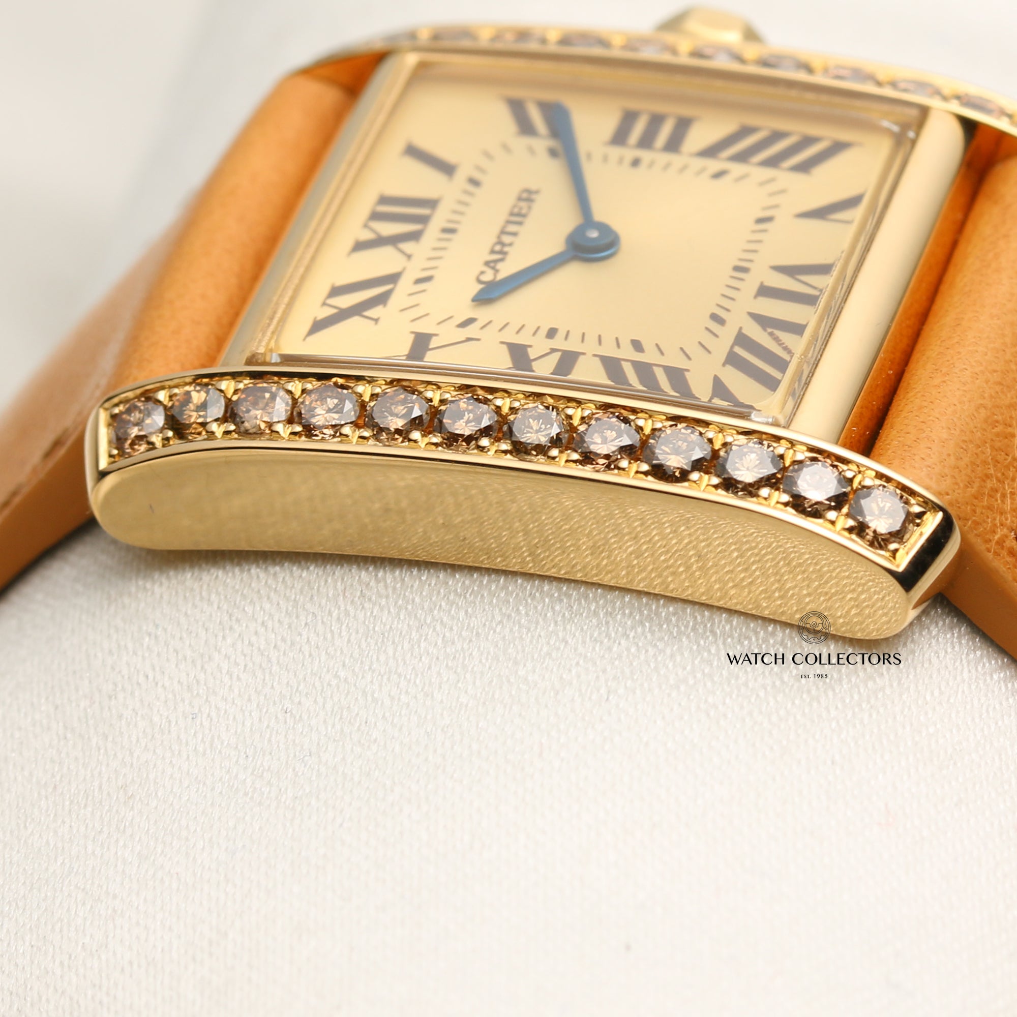 Cartier Tank 18K Yellow Gold Diamond Second Hand Watch Collectors 5
