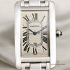 Cartier Tank Americaine 1741 18K White Gold Second Hand Watch Collectors 2