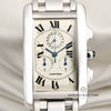 Cartier Tank Americaine 18K White Gold Chronograph Second Hand Watch Collectors 2
