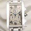 Cartier Tank Americaine 18K White Gold Second Hand Watch Collectors 2