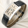 Cartier Tank Americaine 18K White Gold Second Hand Watch Collectors 3