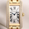 Cartier-Tank-Americaine-18K-Yellow-Gold-Double-Row-Diamond-Second-Hand-Watch-Collectors-2
