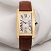 Cartier Tank Americaine Automatic 18K Yellow Gold Second Hand Watch Collectors 1