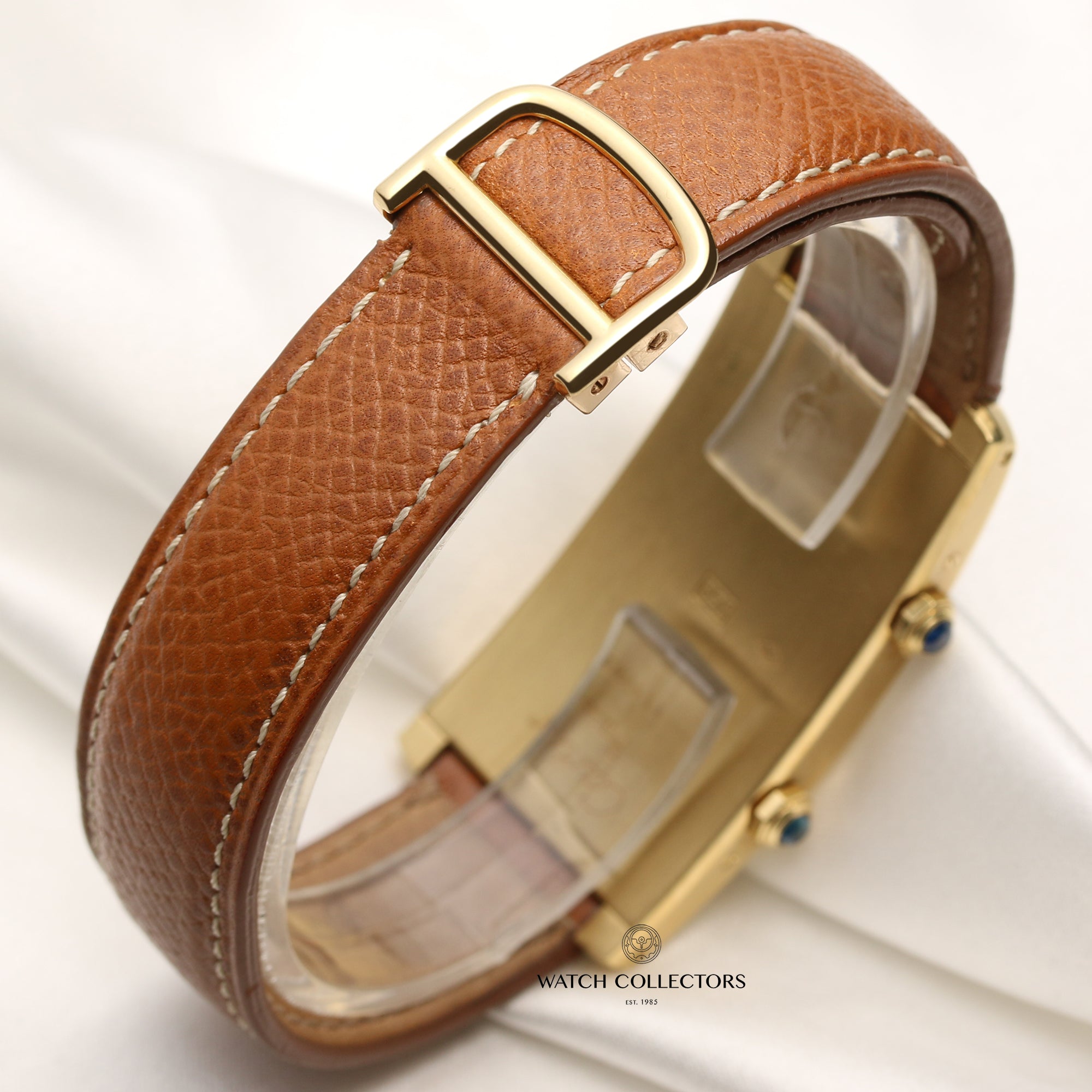 Cartier Tank Americaine Dual Time 18K Yellow Gold Second Hand Watch Collectors 5