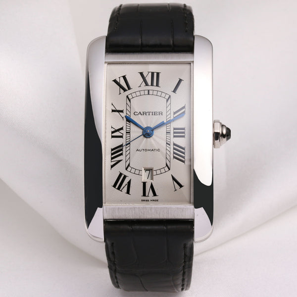 Cartier Tank Americaine XL 18K White Gold W2609956 Second Hand Watch Collectors 1