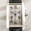Cartier Tank Americaine XL Chronograph 18K White Gold Second Hand Watch Collectors 2