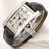 Cartier Tank Americaine XL Chronograph 18K White Gold Second Hand Watch Collectors 3