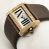 Cartier Tank Divan 18K Yellow Gold Diamond Bezel Second Hand Watch Collectors 3