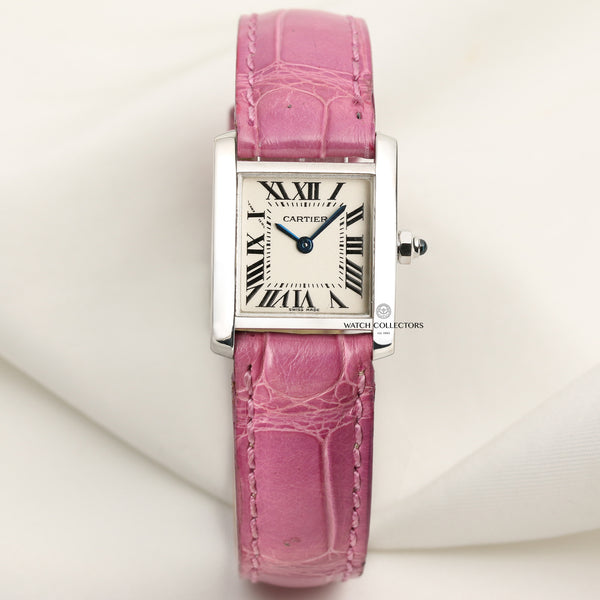 Cartier Tank Fracaisse 18K White Gold Second Hand Watch Collectors 1