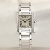 Cartier Tank Francaisse 18K White Gold Diamond Bezel Second Hand Watch Collectors 1