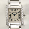 Cartier Tank Francaisse 18K White Gold Diamond Bezel Second Hand Watch Collectors 2