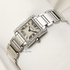 Cartier Tank Francaisse 18K White Gold Diamond Bezel Second Hand Watch Collectors 3