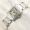 Cartier Tank Francaisse 18K White Gold Diamond Bezel Second Hand Watch Collectors 3