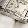 Cartier Tank Francaisse 18K White Gold Diamond Bezel Second Hand Watch Collectors 5