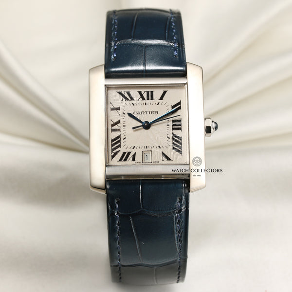 Cartier Tank Francaisse 18K White Gold Second Hand Watch Collectors 1