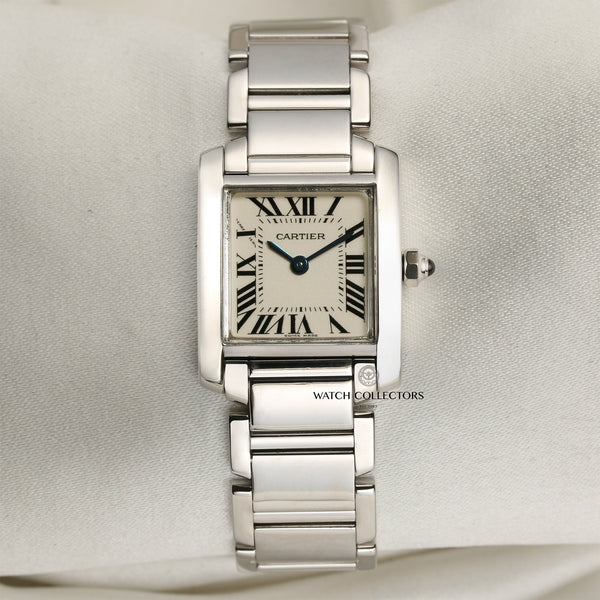 Cartier Tank Francaisse 18K White Gold Second Hand Watch Collectors 1