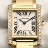 Cartier Tank Francaisse 18K Yellow Gold Diamond Bezel Second Hand Watch Collectors 2