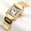 Cartier Tank Francaisse 18K Yellow Gold Diamond Bezel Second Hand Watch Collectors 3