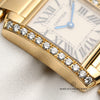 Cartier Tank Francaisse 18K Yellow Gold Diamond Bezel Second Hand Watch Collectors 5