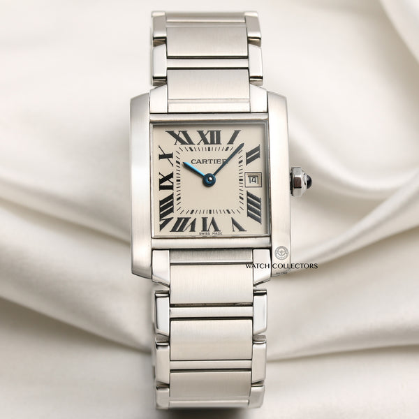 Cartier Tank Francaisse Stainless Steel Second Hand Watch Collectors 1