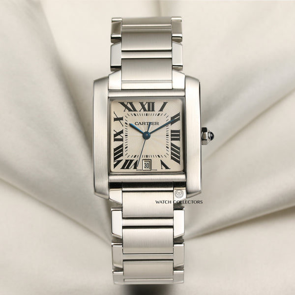 Cartier Tank Franscaise Gents Stainless Steel Second Hand Watch Collectors 1