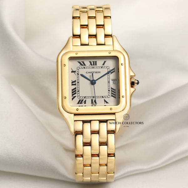 Cartier Tank Panthere 18K Yellow Gold Second Hand Watch Collectors 1